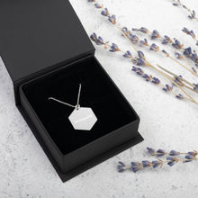 Load image into Gallery viewer, Unstoppable Engraved Silver Hexagon Necklace