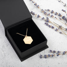 Load image into Gallery viewer, Unstoppable Engraved Silver Hexagon Necklace
