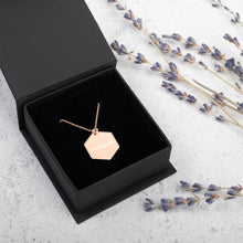 Load image into Gallery viewer, Unstoppable Engraved Silver Hexagon Necklace
